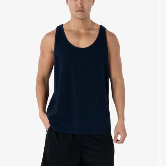 Los Angeles Apparel Unisex Classic Tank Top Navy - Picture 3 of 5